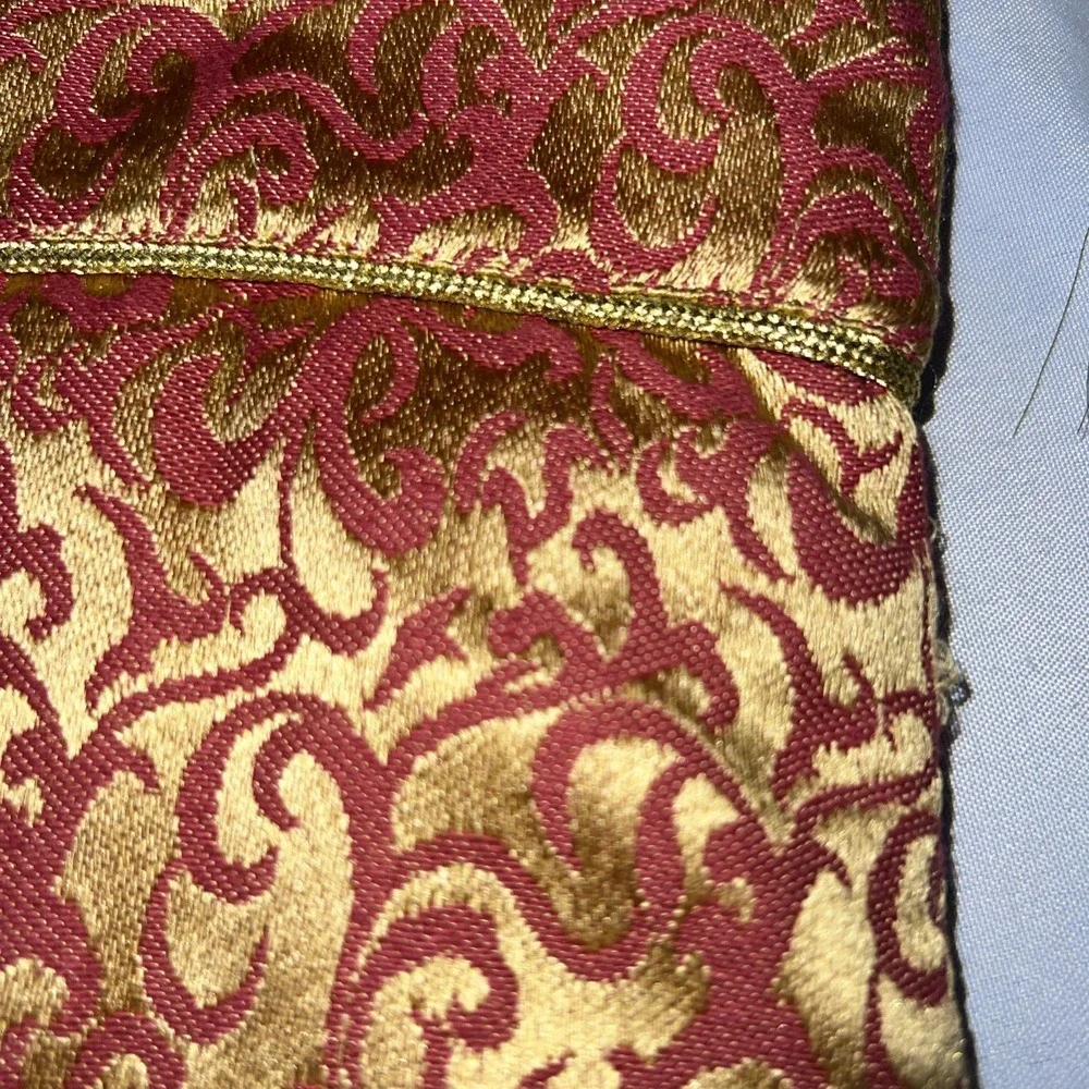 2 VILLA BACCI BURGUNDY & GOLD TAPESTRY 17x 10 INCH‎ MATCHING CHRISTMAS STOCKINGS